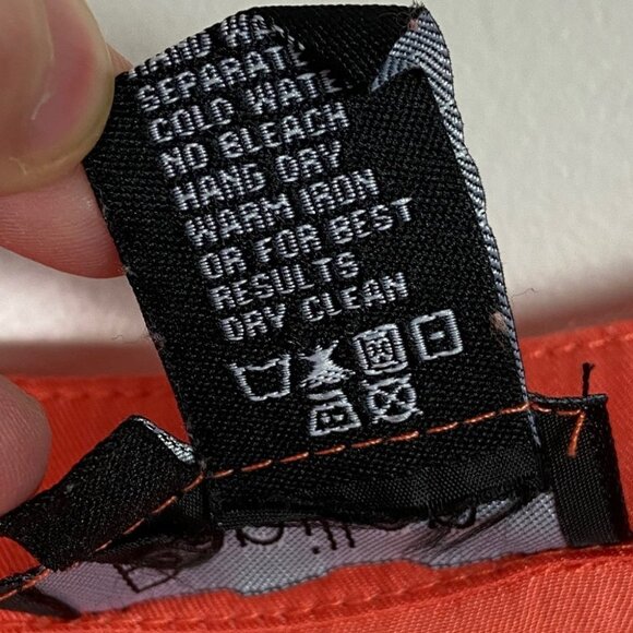 Papillon Orange V-Neck Short Sleeve Blouse Size Large Button Shoulder Top Boho L - Picture 8 of 8